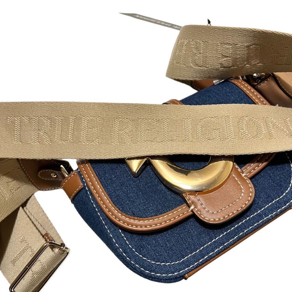 Y2K True Religion Logo Blue Denim Cross body bag